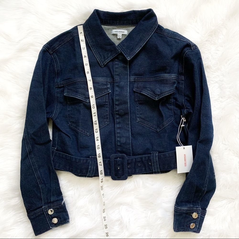 GOOD AMERICAN Cropped Denim Jacket! - Picture 2 of 7